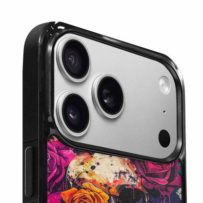 iPhone 17 Pro Max Case — Skulls Roses Acid Wash Custom Gothic, Custom Print Case Cover