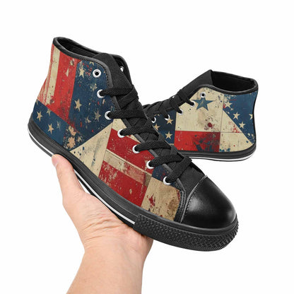 MEN'S American Flag Stars High Top Canvas Surreal Shoes