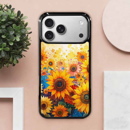 iPhone 17 Pro Max Case — Full Color Vibrant Sunflower Floral, Custom Art Phone Cover
