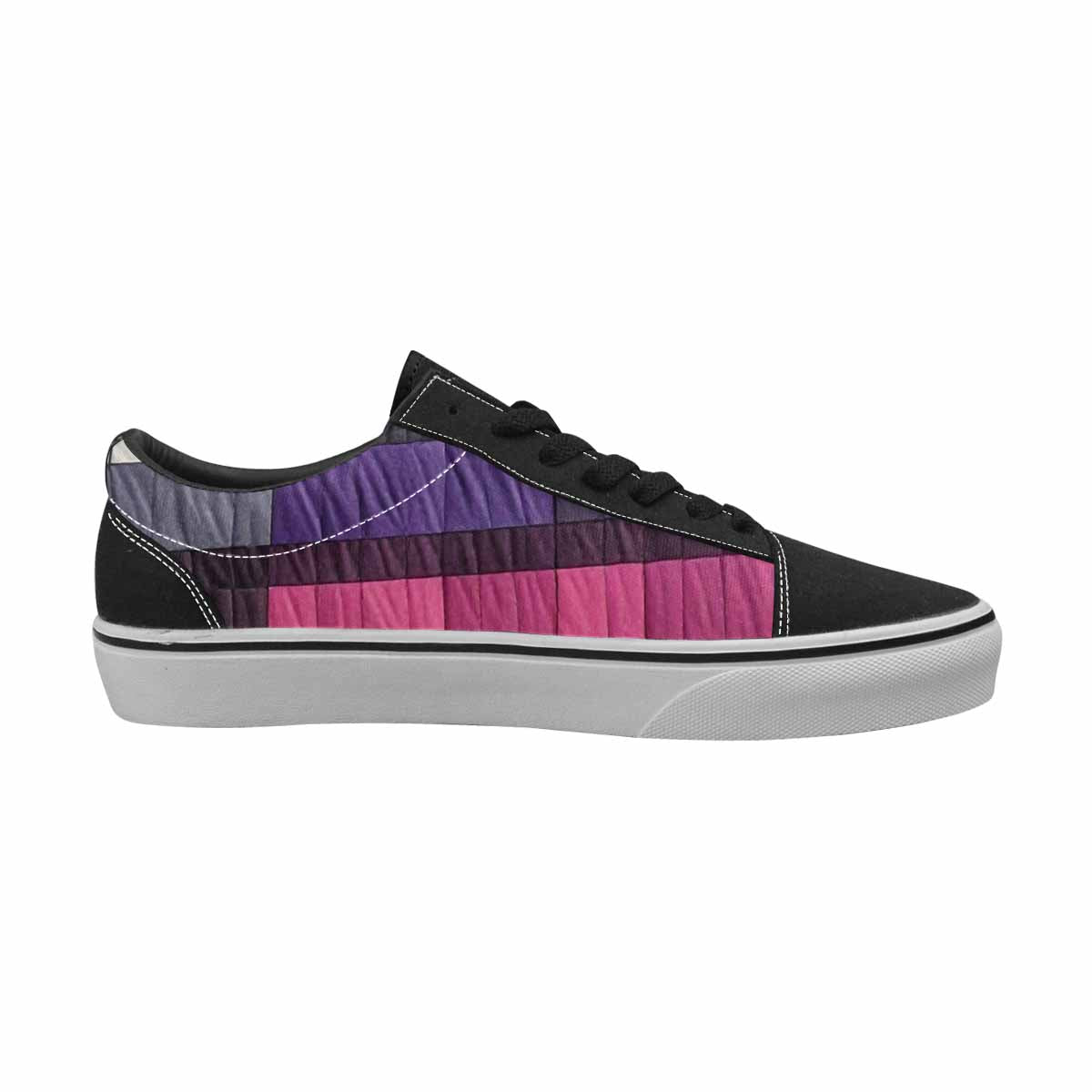 WOMEN'S Asexual Flag Color Canvas Lace-Up Vivid Custom Shoes