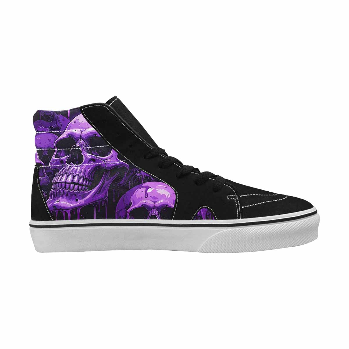 MEN'S Monochrome Purple Skeletons × High Top Canvas Dreamlike Shoes