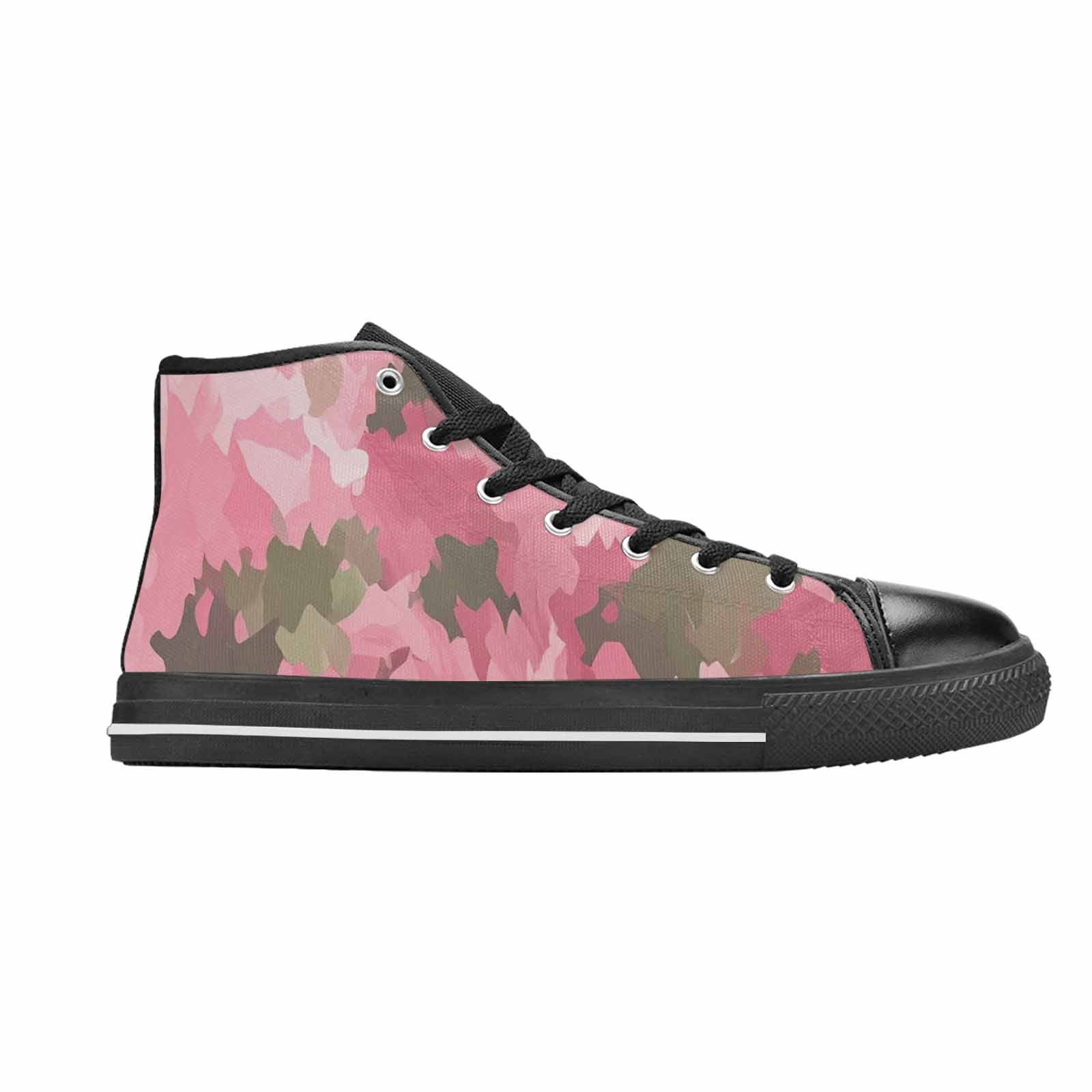 WOMEN'S Military Camouflage Blotch High Top Canvas Wallpaper Art Custom Shoes
