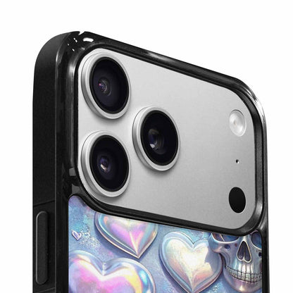 iPhone 17 Pro Max Case — Iridescent Hearts Skull Gothic Skulls, Customized Protective Case