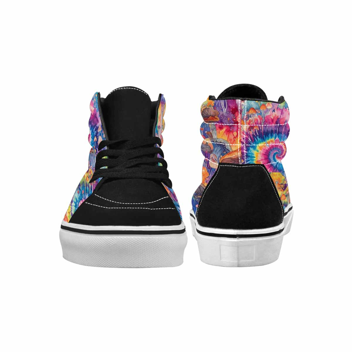 MEN'S Mushrooms  Tie Dye High Top Canvas Surreal Shoes