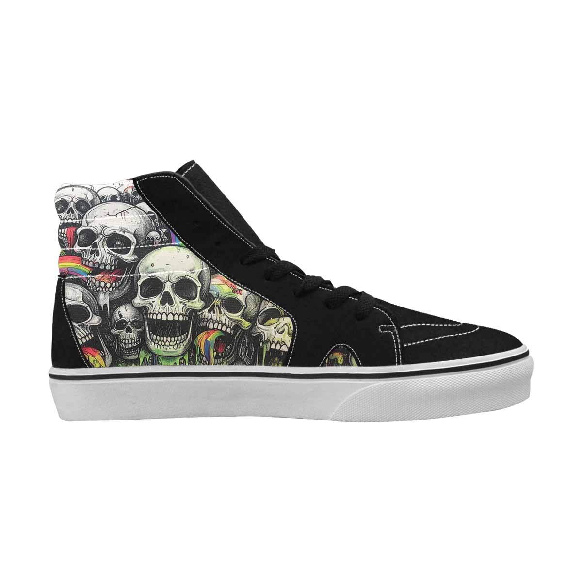 MEN'S Rainbow From Skull S High Top Canvas Kaleidoscope Custom Sneakers