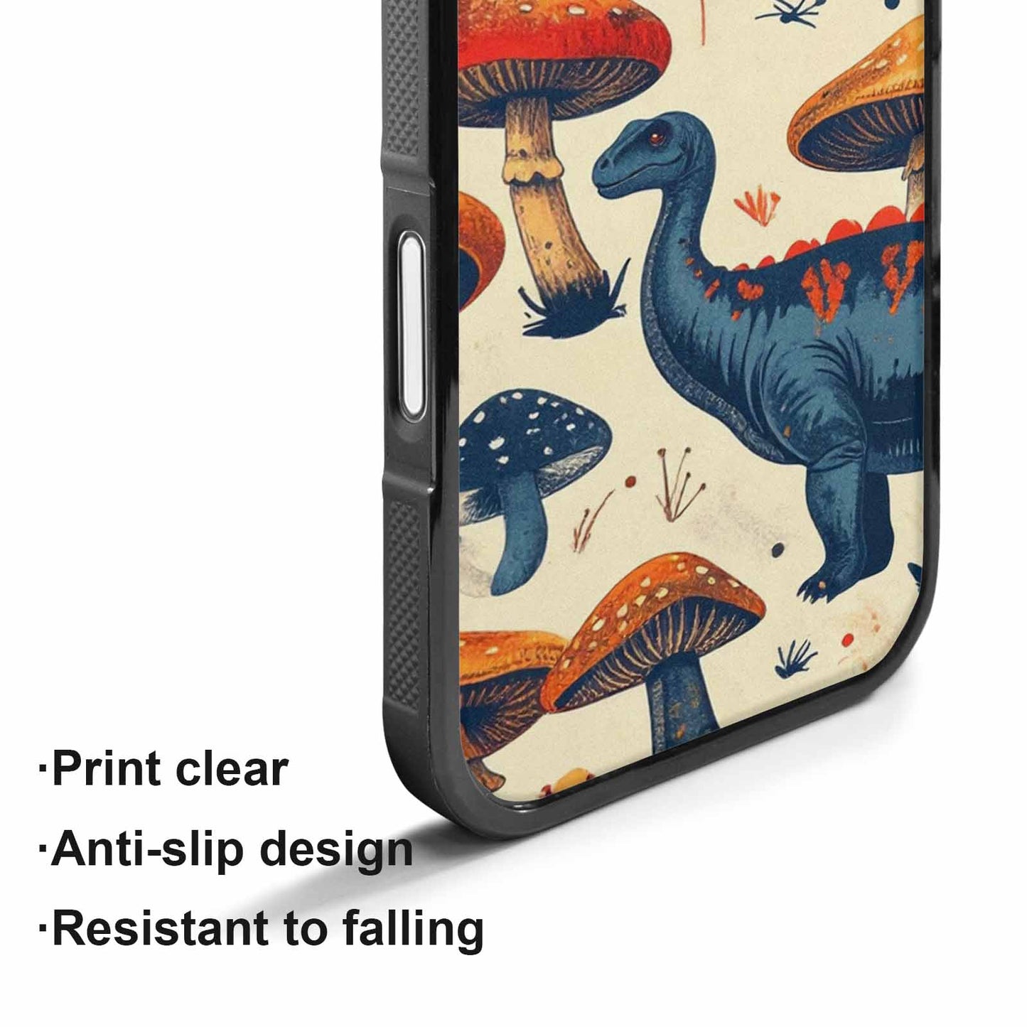 iPhone 17 Case — Vintage Dinosaurs Mushroom Retro Vintage, Custom Print Case Cover