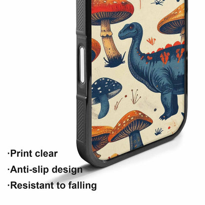 iPhone 17 Case — Vintage Dinosaurs Mushroom Retro Vintage, Custom Print Case Cover