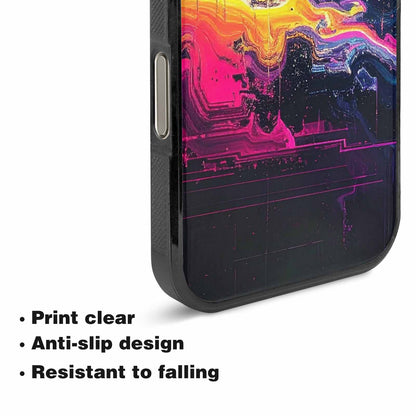 iPhone 16 Pro Case — Glitch Dark Art Seamless Pattern Vibrant, Custom Art Phone Cover