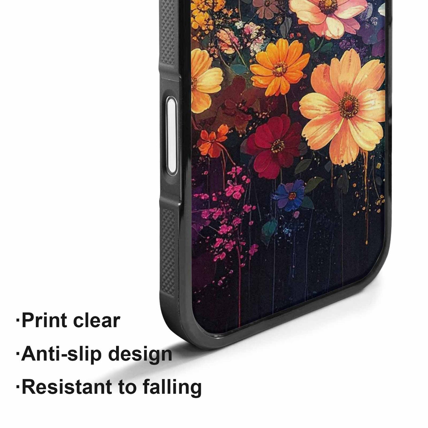 iPhone 17 Case — Shadowy Glitch Floral Pattern Floral, Personalized Phone Case