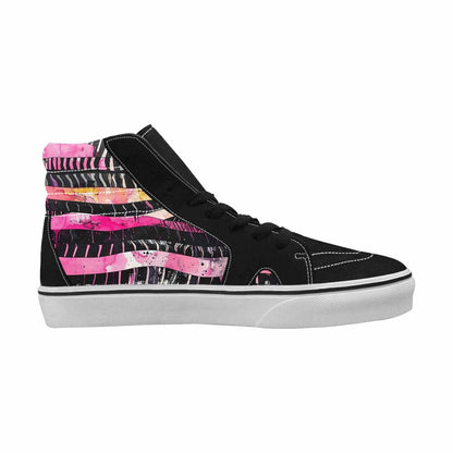 MEN'S Zebra Stripe Burst High Top Canvas Vivid Sneakers
