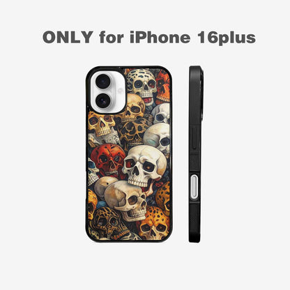 iPhone 16 Plus Case — Skulls Pattern Hundreds Of Sma 1q9, Custom Made Phone Cover