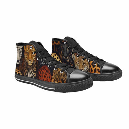 MEN'S Animal Print High Top Canvas Neon Fantasy Custom Shoes