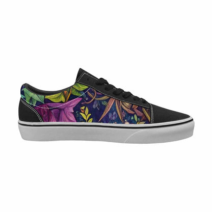 WOMEN'S Skulls  Botanical Skulls Lace-Up Canvas Dark Academia Sneakers