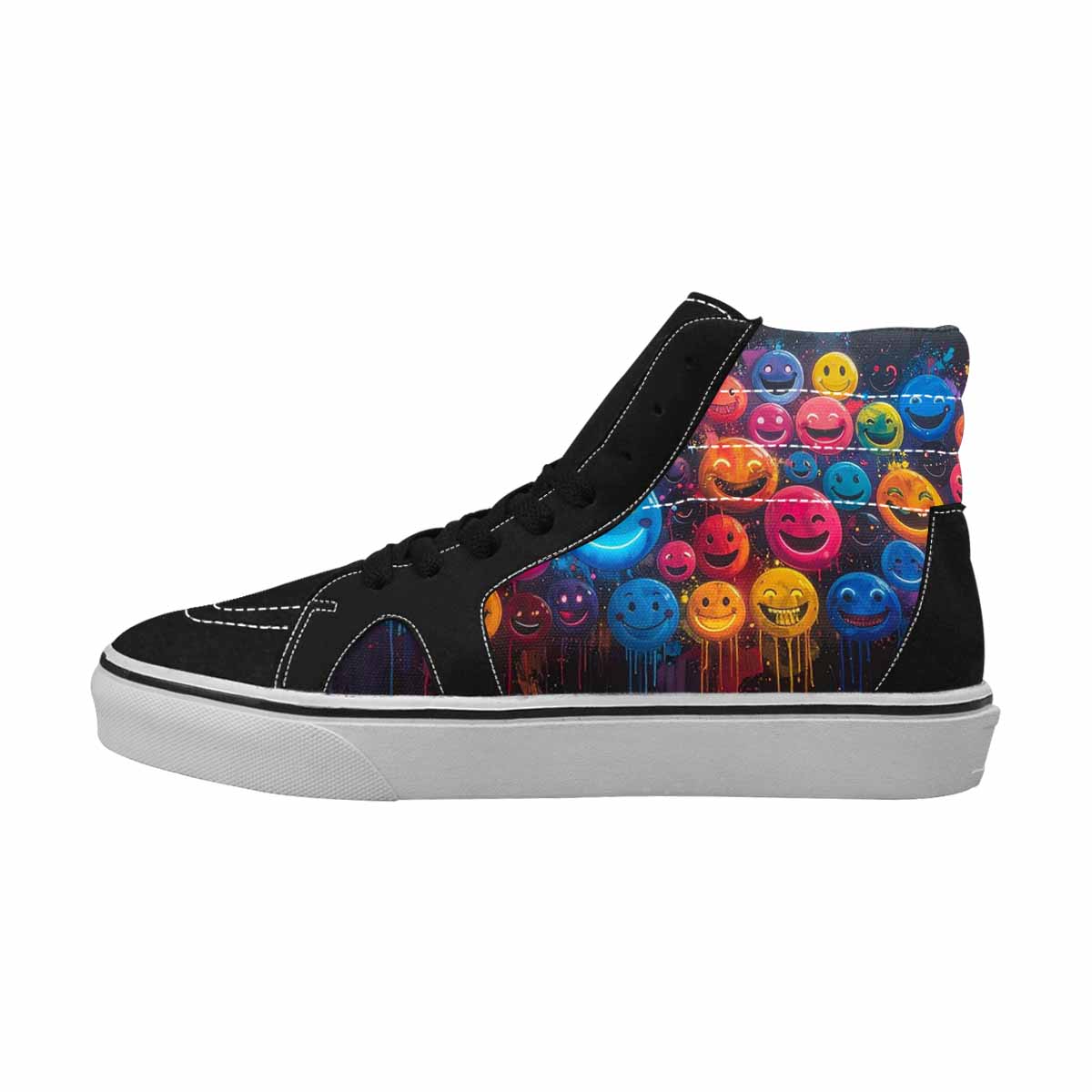 MEN'S Smiley Faces × Glow High Top Canvas Aesthetic Shoes