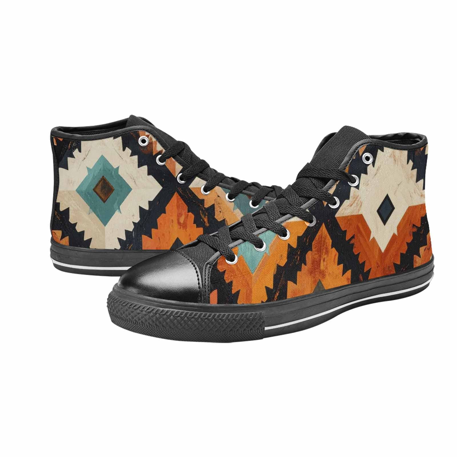 MEN'S Southwestern Geometric Diamond High Top Canvas Aesthetic Custom Sneakers