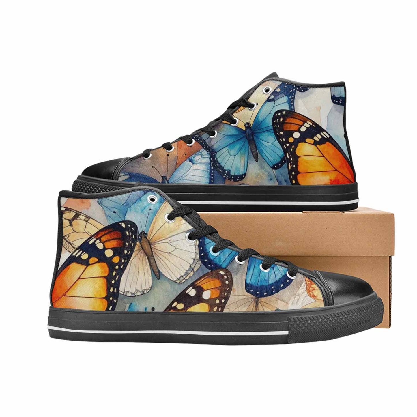 MEN'S Butterfly Wing High Top Canvas Aesthetic Custom Shoes