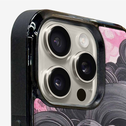 iPhone 16 Pro Max Case — Van Gogh Swirl Black Pink Ink, Custom Print Case Cover