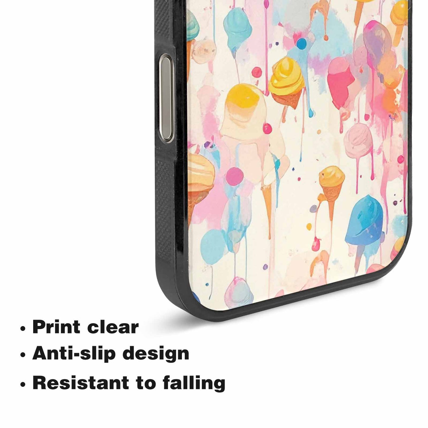 iPhone 16 Pro Case — Ice Cream Motif Ice Cream Motifs, Custom Art Phone Cover