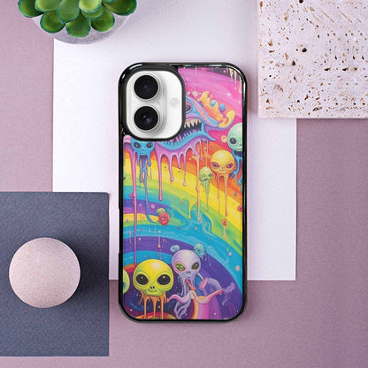 iPhone 16 Case — Aliens Tie Dyemelting Aliens P, Custom Art Phone Cover
