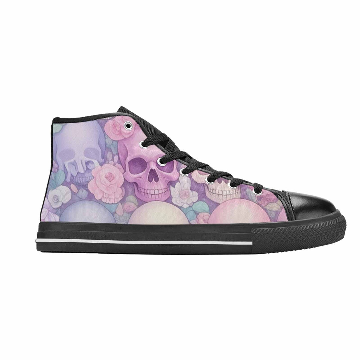 MEN'S Skulls - Pastel High Top Canvas Grunge Custom Shoes