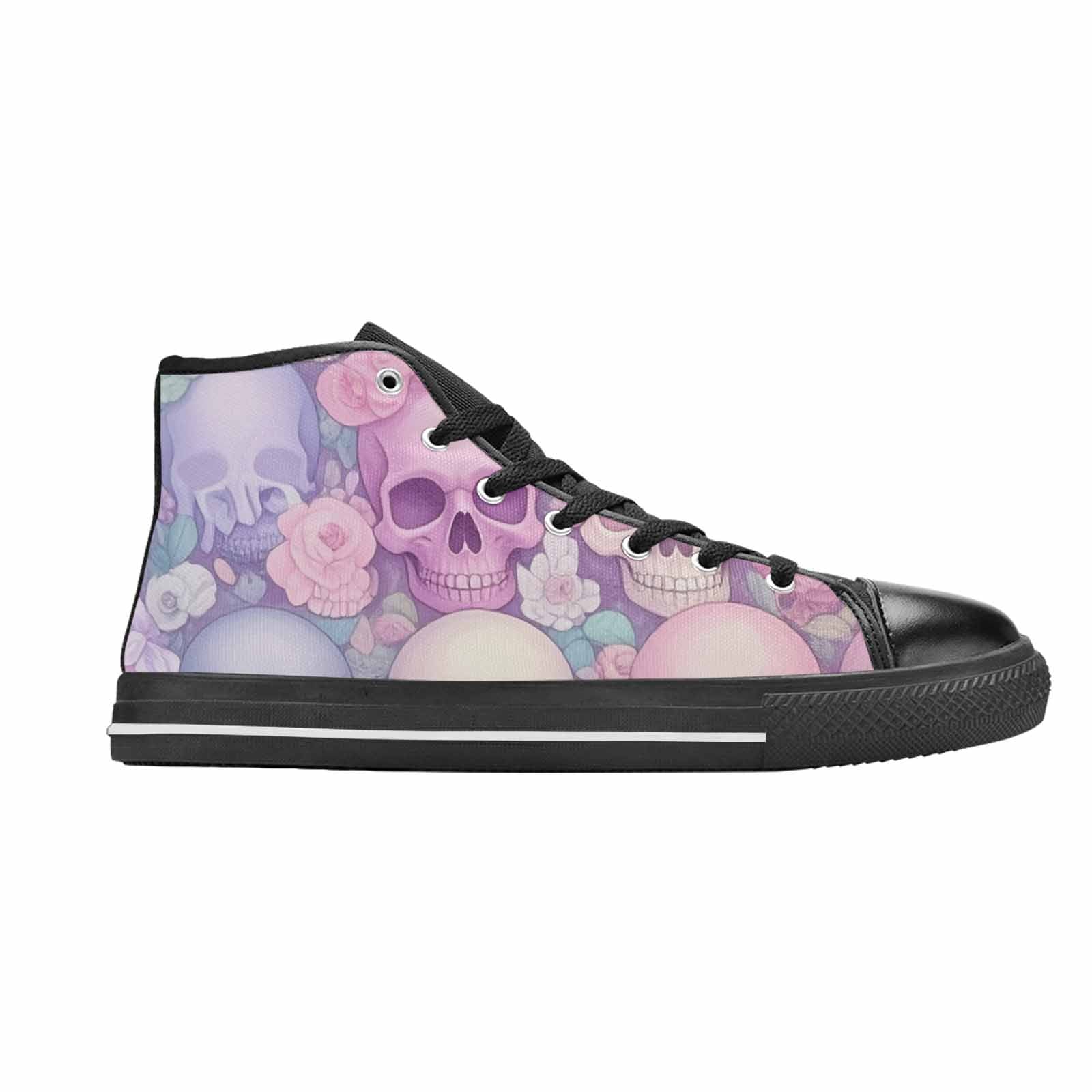 MEN'S Skulls - Pastel High Top Canvas Grunge Custom Shoes