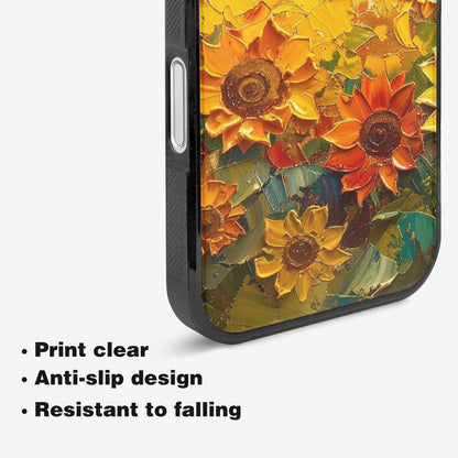 iPhone 16 Case — Impressionist Sunflower Brushstroke Pattern Hundreds Of, Custom Made Phone Cover