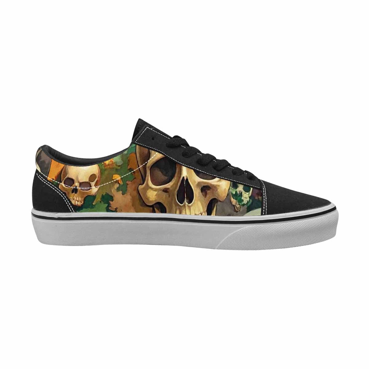 WOMEN'S Skulls  Camo Skulls Lace-Up Canvas Dreamlike Custom Shoes
