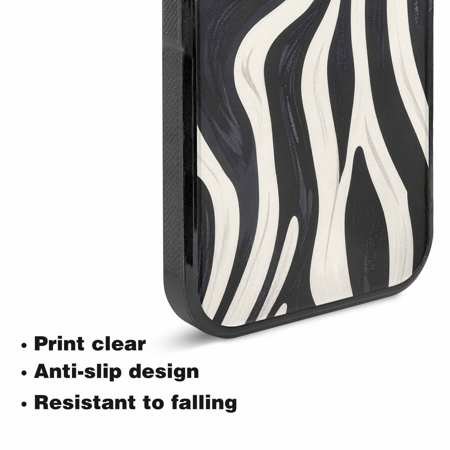 iPhone 15 Case — Modern Zebra Stripe Custom Personalized Phone, Original Design Phone Case