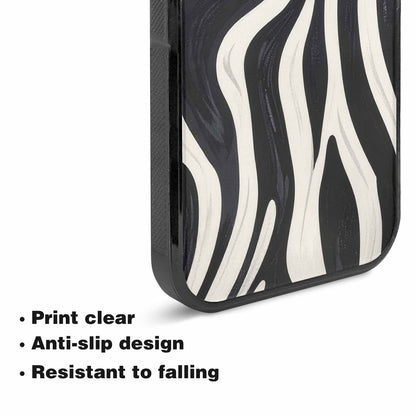 iPhone 15 Case — Modern Zebra Stripe Custom Personalized Phone, Original Design Phone Case