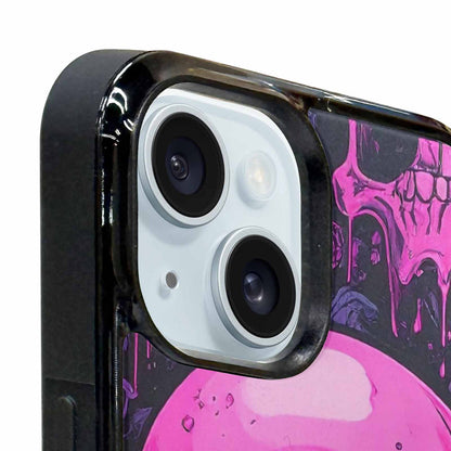 iPhone 15 Plus Case — Pink Purple Skeletons Neon Drip Melting, Custom Art Phone Cover