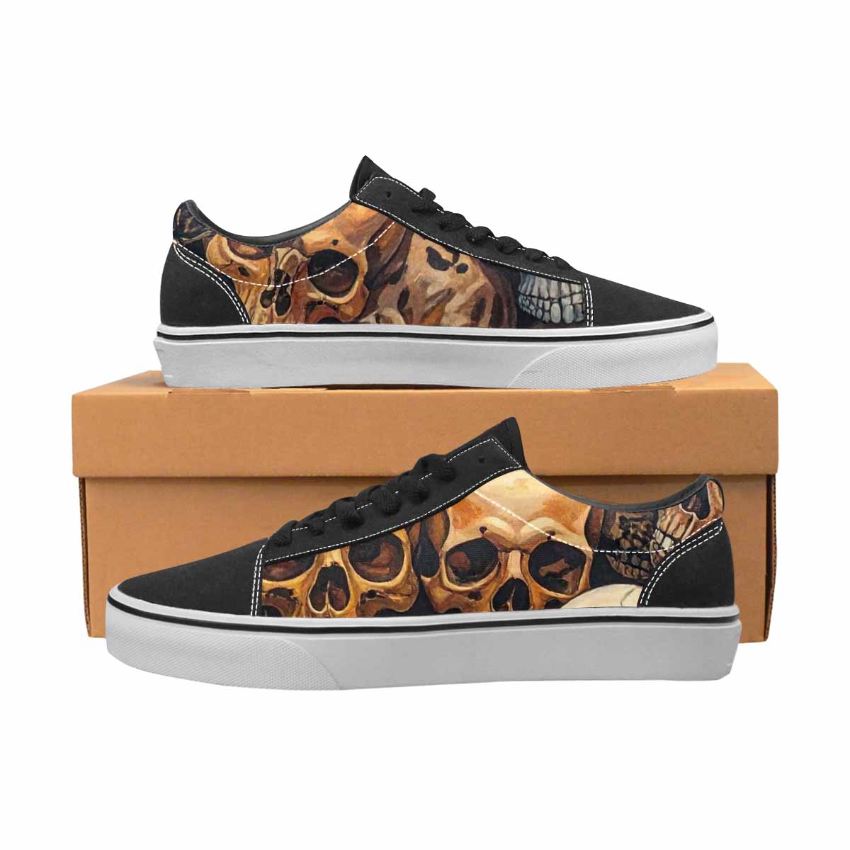 WOMEN'S Skulls Lace-Up Canvas Dark Academia Sneakers