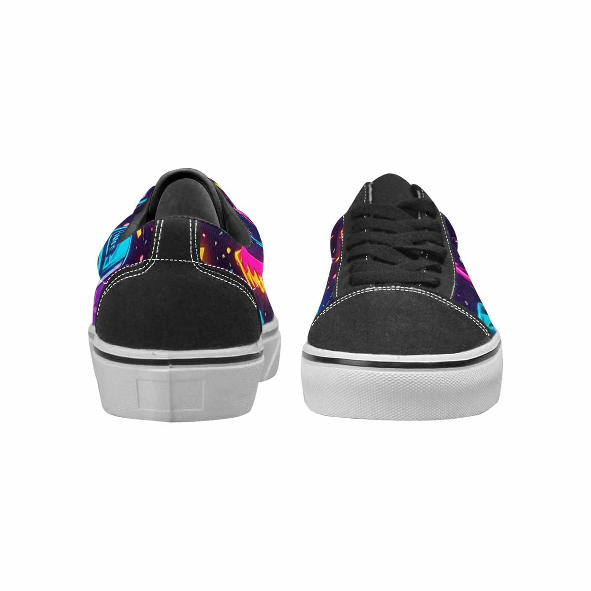WOMEN'S 80s Retro Motif Lace-Up Canvas Neon Fantasy Custom Shoes