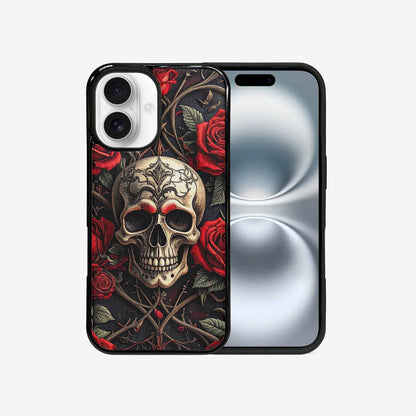 iPhone 16 Case — Gothic Skulls Roses, Original Design Phone Case