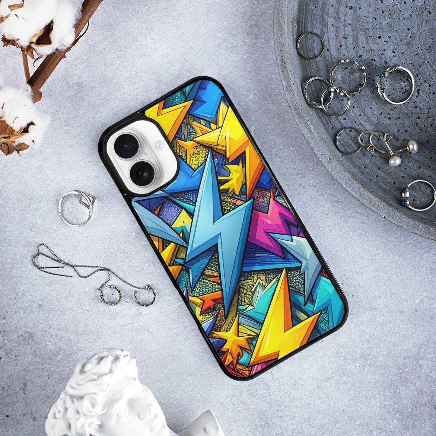 iPhone 16 Plus Case — Lightning Bolt Storm Pattern Hundreds Of, Custom Phone Case