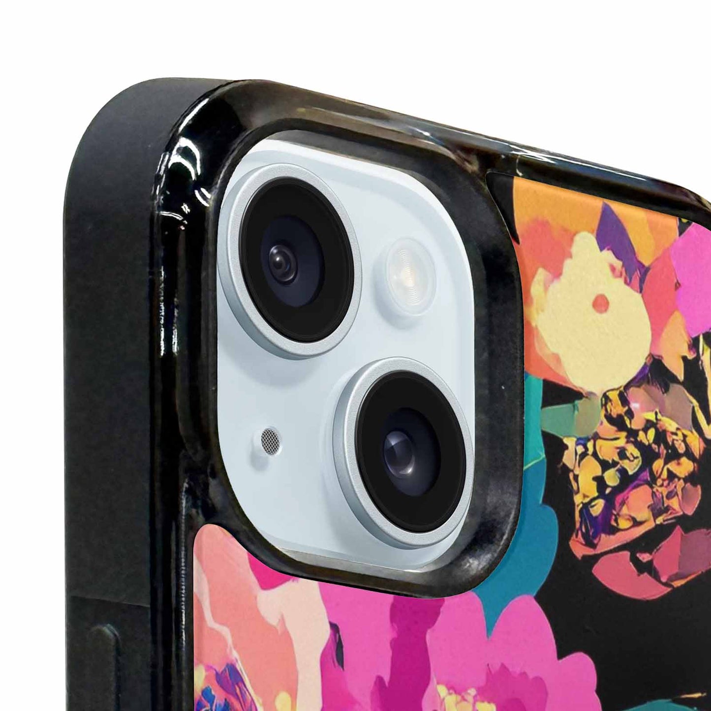 iPhone 15 Plus Case — Floral Snake Print, Custom Phone Case