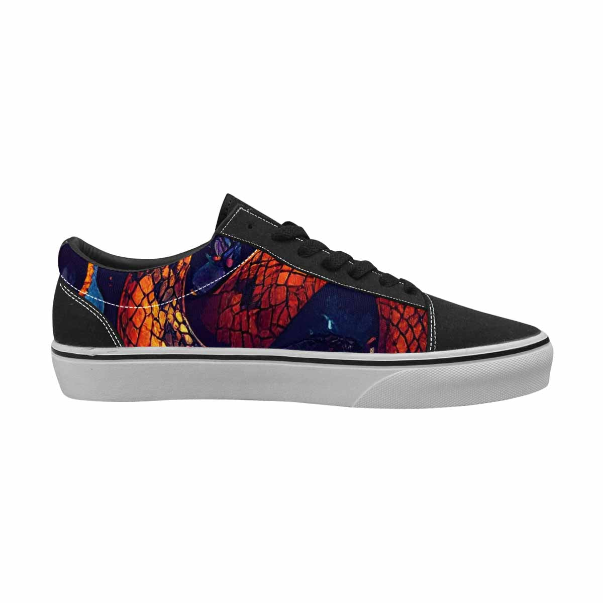 WOMEN'S Snake Skulls Print Canvas Lace-Up Aesthetic Custom Sneakers