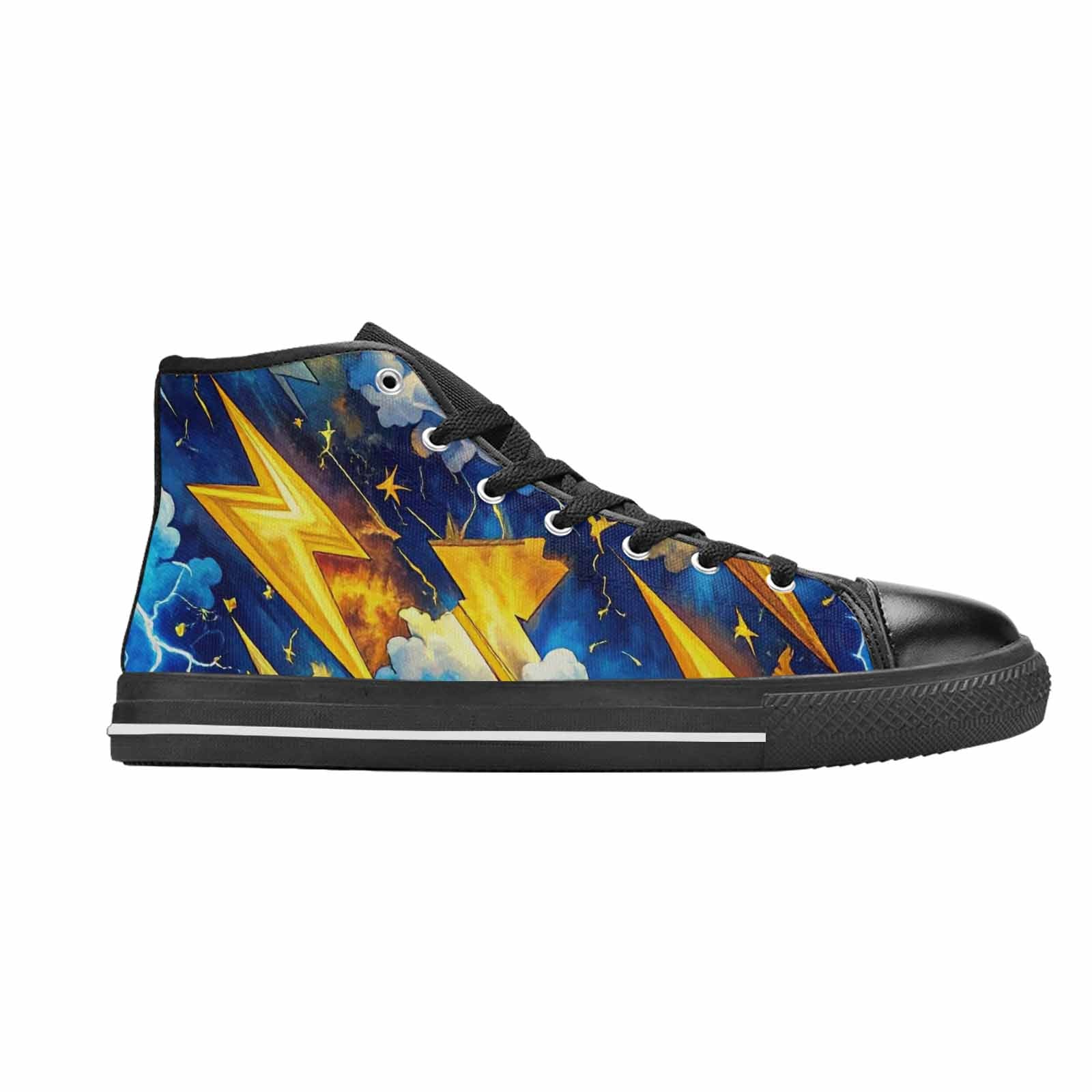 WOMEN'S Lightning Bolt High Top Canvas Dark Academia Custom Shoes