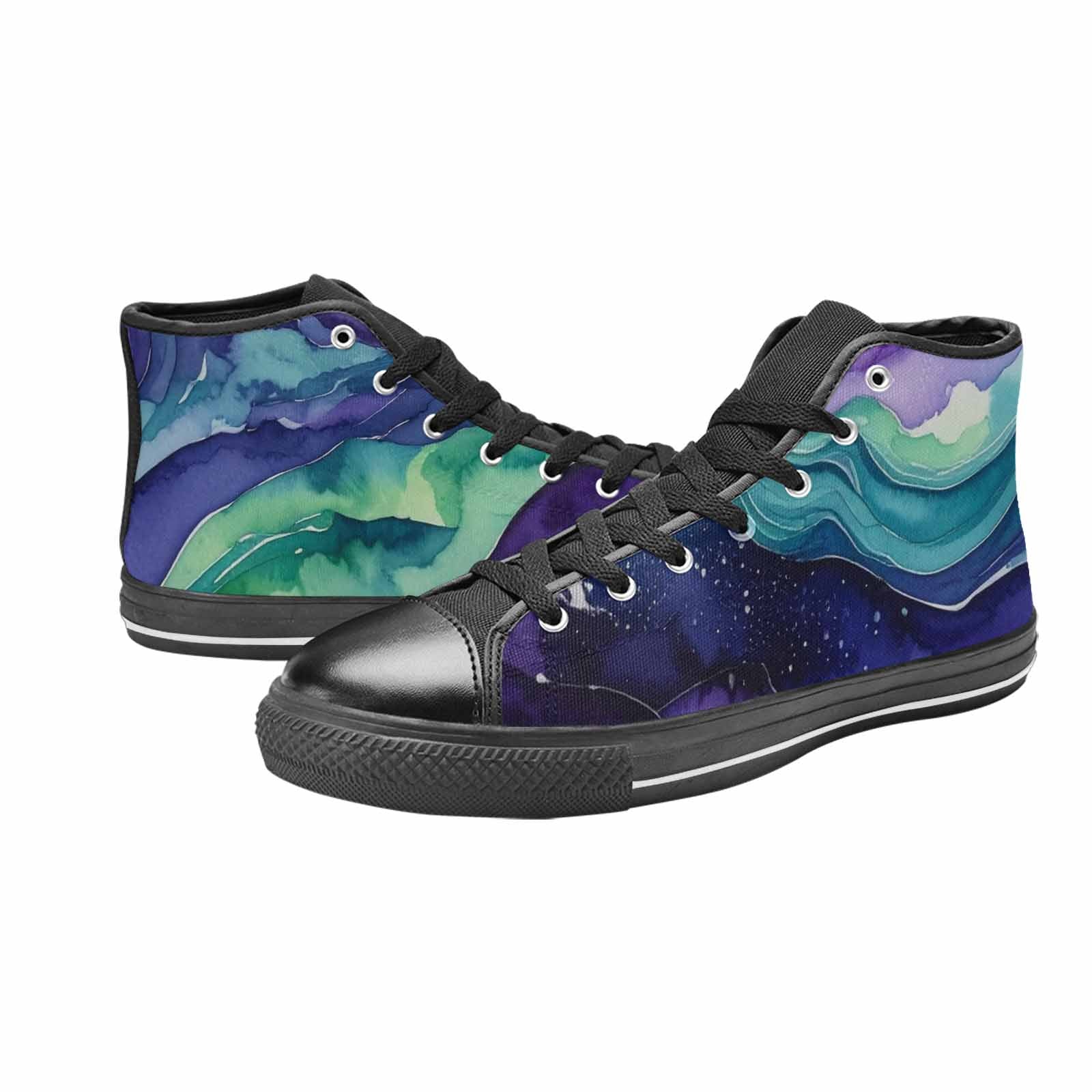 MEN'S Galaxy Aurora Nebula High Top Canvas Grunge Sneakers