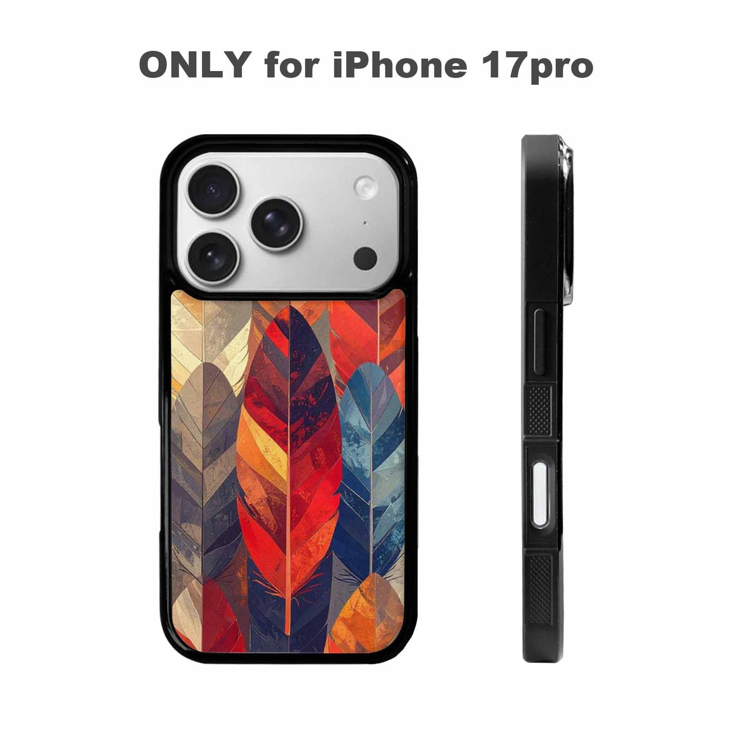 iPhone 17 Pro Case — Retro New Year Feather Retro Vintage, Custom Phone Case