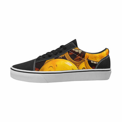 MEN'S Smiley Face Yellow Canvas Statement Wallpaper Art Sneakers