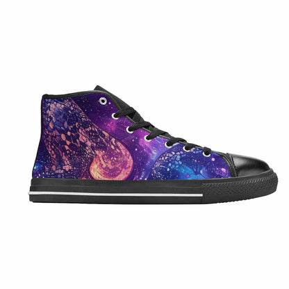 MEN'S Galaxy Snake Print High Top Canvas Aesthetic Custom Shoes
