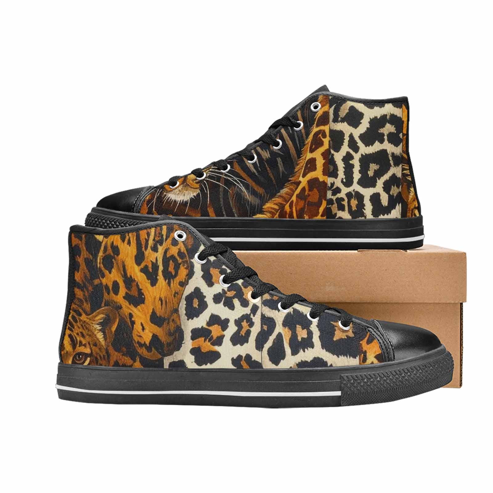 WOMEN'S Animal Print High Top Canvas Surreal Shoes