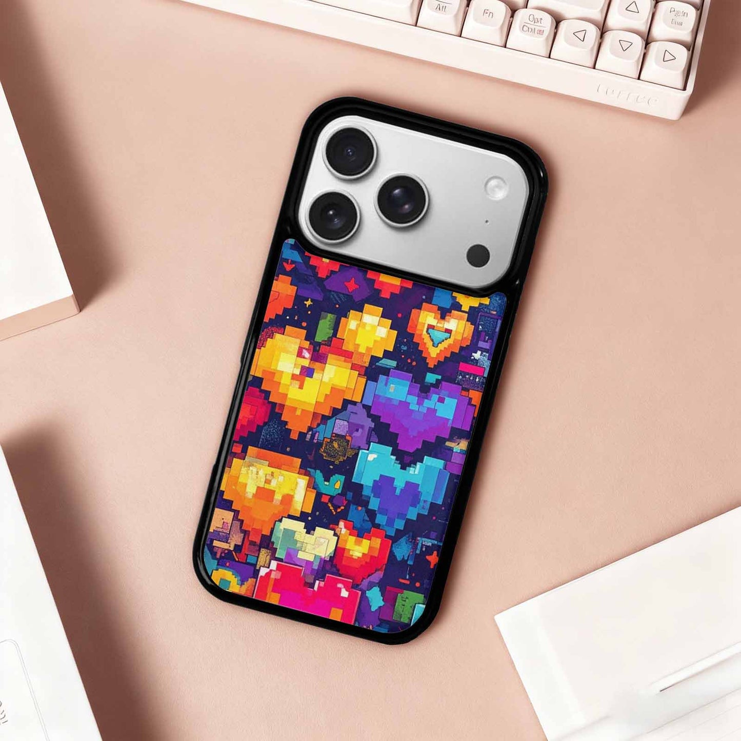 iPhone 17 Pro Case — Pixel Art Bit Burst Pattern Original, Personalized Phone Case