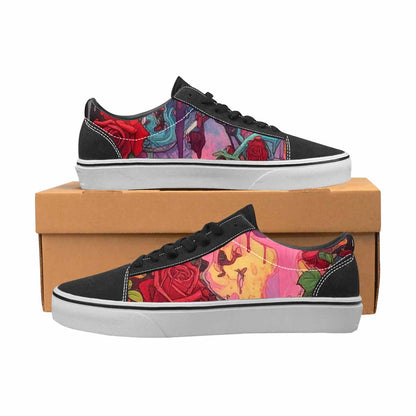 WOMEN'S Skulls Roses Skulls Roses Lace-Up Canvas Vivid Custom Sneakers