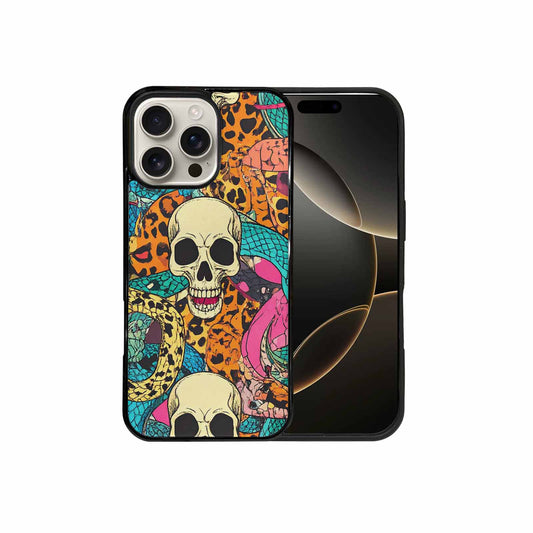 iPhone 16 Pro Max Case — Snake Print Skull Custom, Custom Printed Phone Case