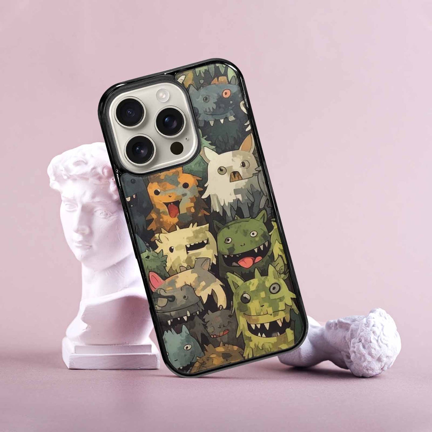 iPhone 16 Pro Case — Monsters Camomonsters Pattern D6o, Custom Art Phone Cover