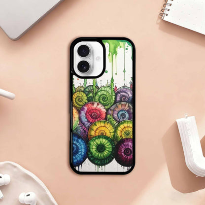 iPhone 17 Case — Black &amp; Green Ink Tie Dye, Custom Art Phone Cover