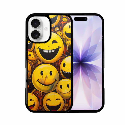 iPhone 17 Case — Melting Moon Smiley Red Original Art, Custom Print Case Cover