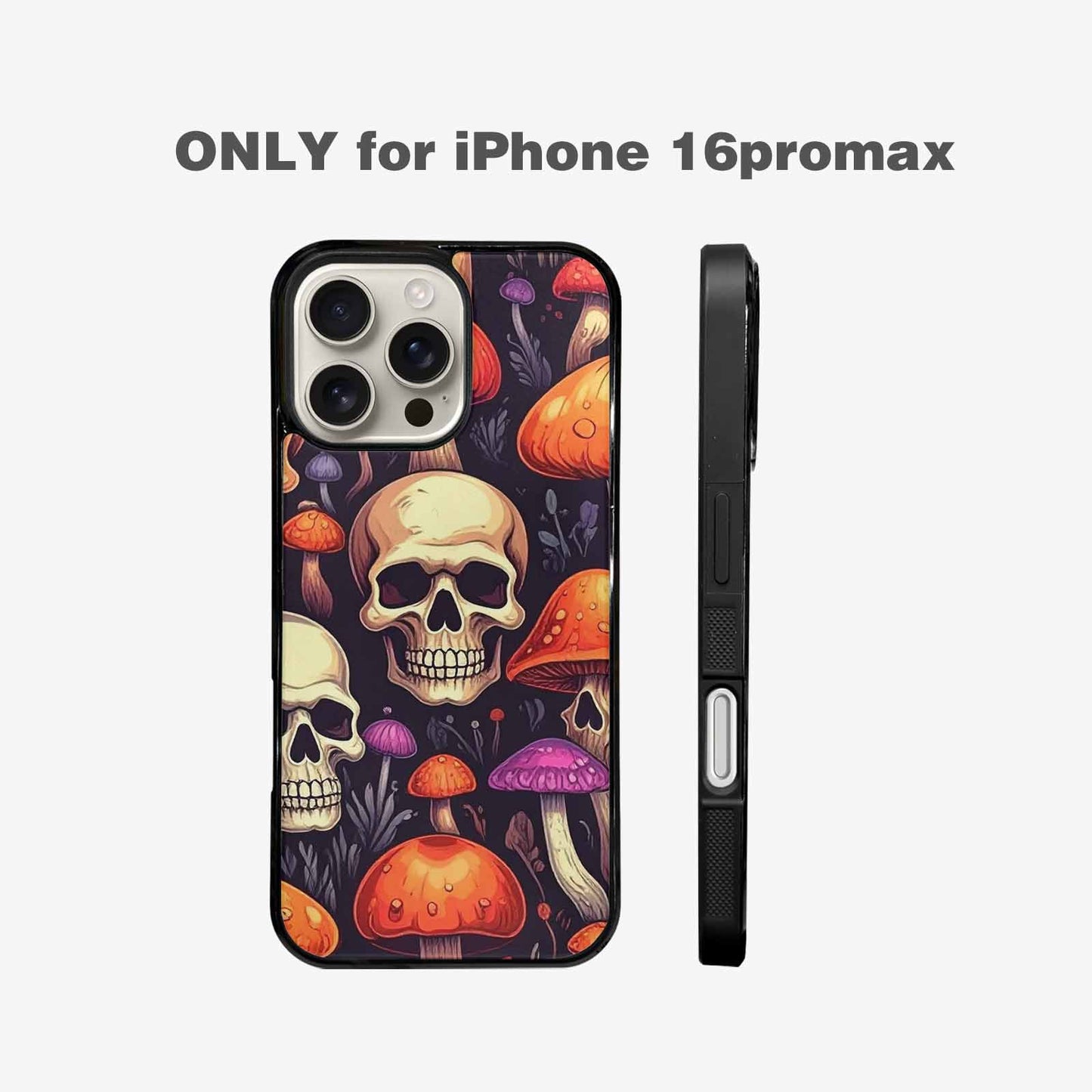 iPhone 16 Pro Max Case — Mushroom Skulls, Personalized Phone Case