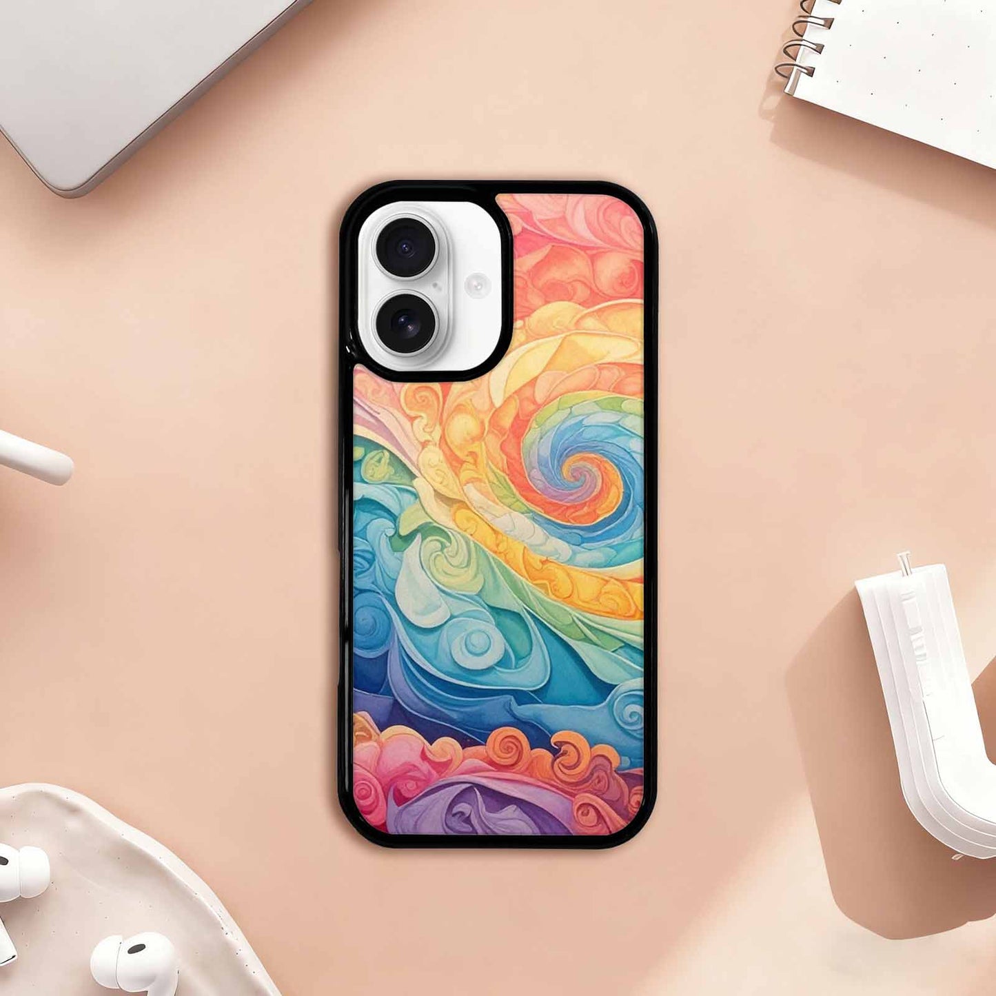 iPhone 17 Case — Tie Dye Swirls Tie Dye Tie, Custom Printed Phone Case